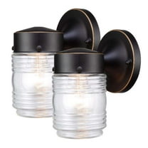Globe Electric Landis 1-Light Outdoor Indoor Wall Sconce 2-Pack, Oil Rubbed