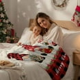 thumbnail image 4 of Merry Christmas Flannel Blanket for Bed,Travel and Camping, Red Xmas Gnome Pine Tree Plaid Retro Linen Super Soft Cozy Blanket for All Seasons 50"x60", 4 of 9