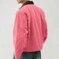 thumbnail image 4 of GrmtClth Men Jacket Stylish Zip Up Long Sleeve Depot Jacket Lightweight Loose Fit Streetwear with Pockets Pink XL, 4 of 6