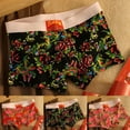 thumbnail image 3 of Mens Peony Flower Boxer Briefs Cotton Underwear Breathable Comfort Pouch Panties, 3 of 4
