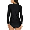 thumbnail image 5 of BeautyIn Women's UV Sun Protection Rash Guard Long Sleeve Swimwear Top Black Colors, 5 of 5