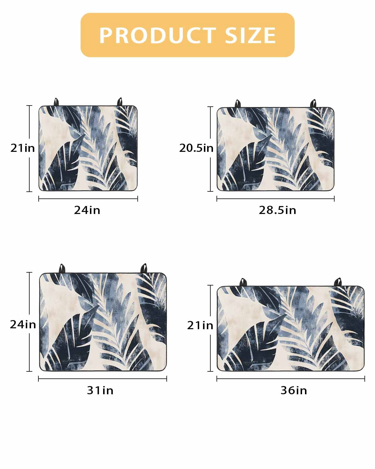 nqOlkjepod Large Induction Cooktop Protector Mat 36"x21", Vintage Navy Blue Botanical Stove Top Covers for Electric Stove, Retro Tropical Leaves Stove Burner Cover Mats, Glass Top Stove Cover