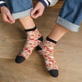 thumbnail image 3 of Rateoe Dragonfly Mushroom Pattern Quarter Crew Socks,Toe Seamed Ankle Socks,Cotton Cushioned Breathable Athletic Crew Sports Socks, 3 of 7