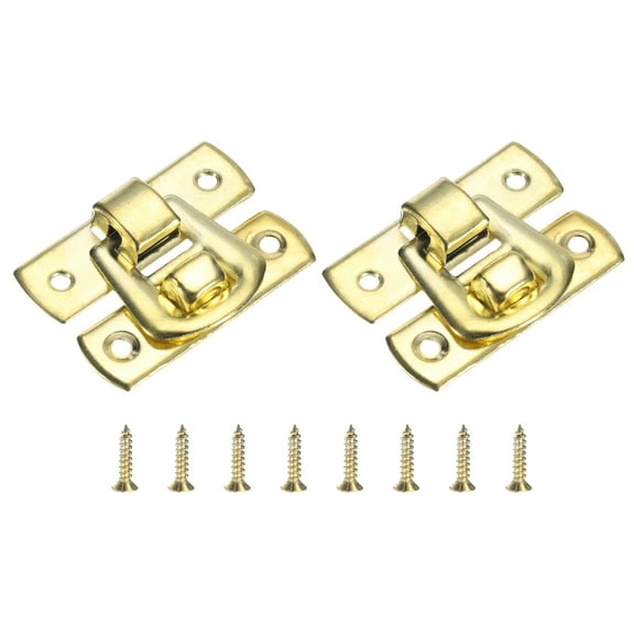 Uxcell 2 Pack Hasp Clasp Latch Lock, 30 x 18mm Decorative Retro Toggle Latch, Gold