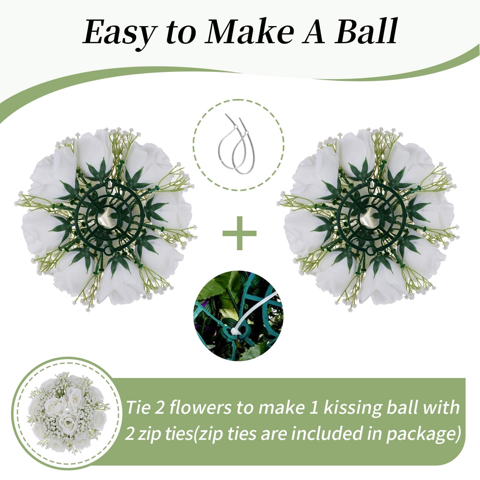 NUPTIO Baby Breath Centerpiece White Flowers：10 Pcs White Roses Artificial Flowers Centerpiece Wedding
