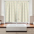 thumbnail image 2 of Ambesonne Birds Kitchen Curtains, Cartoon Birds with Flowers, 55"x39", Pale Yellow Pale Blue, 2 of 3