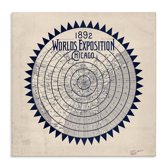 Stupell Industries Traditional Vintage Worlds Exposition Canvas Art, 17 x 17, by Marcus Jules