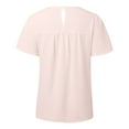 thumbnail image 5 of Women's T Shirts For Everyday Wear Short Sleeve Crew Neck Lace Hollow Design Women Summer Shirts Casual T Shirts Women Pack of Turtle Neck Top for Women Stretch Shirt Turtle Neck Top for Women, 5 of 6