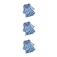 thumbnail image 4 of Camisa de moda Qarigey para mujer Blusa vintage cuello en V Lazo azul XXL, 4 of 6