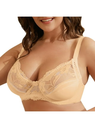 Women's Elila 1505 Full Coverage Soft Cup Bra (Black Lace/Nude 52I)