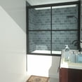 thumbnail image 2 of 55"-59"W*56" H Framed Double Sliding Tub Door, Bypass Bathtub Glass Doors, Shower Door with 1/6" (4mm) Clear Tempered Glass, Matte Black Finish, 2 of 15