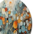 thumbnail image 4 of Designart "Illusory Geometric Play in Orange and Blue" Modern Geometric Metal Round Wall Decor, 4 of 5