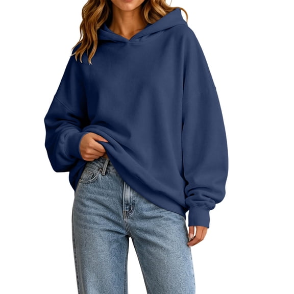 cocolona Oversized Hoodies for Women Long Sleeve Pullover Solid Color Sweatshirts Casual Hooded Fall Trendy Outfits