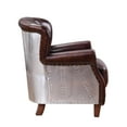 thumbnail image 2 of ACME Brancaster Accent Chair in Vintage Brown & Aluminum, 2 of 4