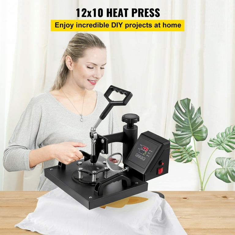 Slendor Heat Press Machine for T Shirts 12x10 inch Digital T Shirt Pressing Machine 360-Degree Swing Away Heat Transfer Sublimation with Two Teflon