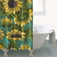 thumbnail image 4 of Blue Sunflower Vine Leaf Pattern Shower Curtain 36"x72" ,Bathroom Decorative Shower Curtains Set with 12 Hooks,Modern Waterproof Washable Shower Curtain, 4 of 6