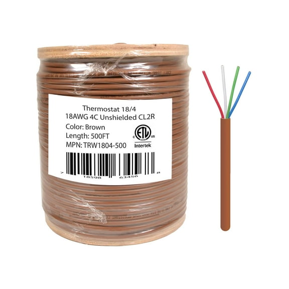 18/4 Thermostat Wire 18 Gauge Solid Copper CMR Heating HVAC AC Cable 500FT