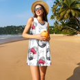 thumbnail image 4 of Vsdgher Cute Poodle Dog Print Summer Dresses for Women Casual U Neck Beach Dress Sleeveless Tank Loose Sundress with Pocket -Medium, 4 of 7