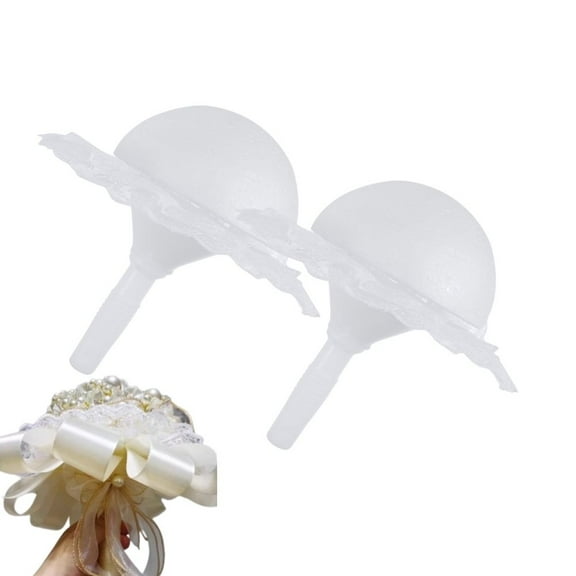 2 Set Bridal Flower Bouquet Holder Foam Floral Handle Artificial Floral Arrangement Foam Kit for DIY Artificial Floral Arrangement Wedding Bouquet