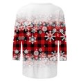 thumbnail image 5 of Wycnly Holiday Deals Winter Tee Tops for Women Womens Christmas Shirts Xmas Round Neck Lightweight Ladies Pullover Blouses Fashion Snowflake Print Tee Tops Fall 3/4 Sleeve Tops Christmas Clearance, 5 of 5