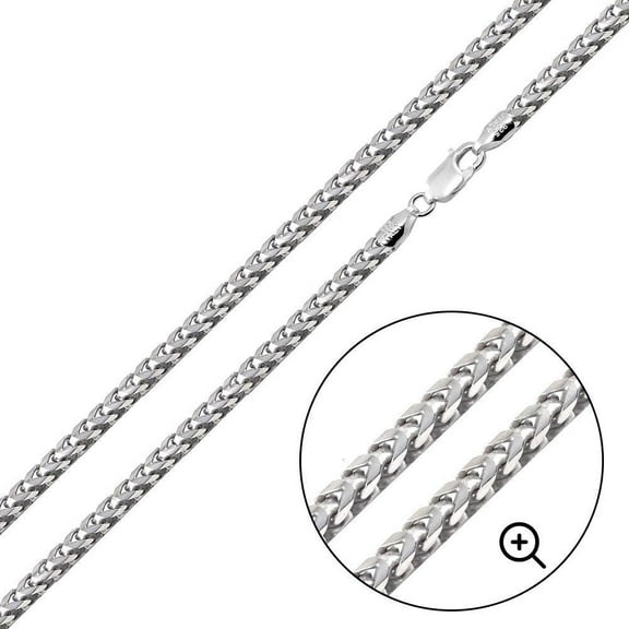 925 Sterling Silver High Polished Oval DC Franco 140 4.2mm Chain Made in Italy 22" Jewelry Female