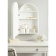 thumbnail image 2 of DesignOvation Herenshaw Modern Arched Bathroom Cabinet with Mirror, 20 x 6 x 30, White, Decorative Wooden Bathroom Mirror with Storage for Bath Medicine Cabinet or Over-the-Toilet Storage, 2 of 9