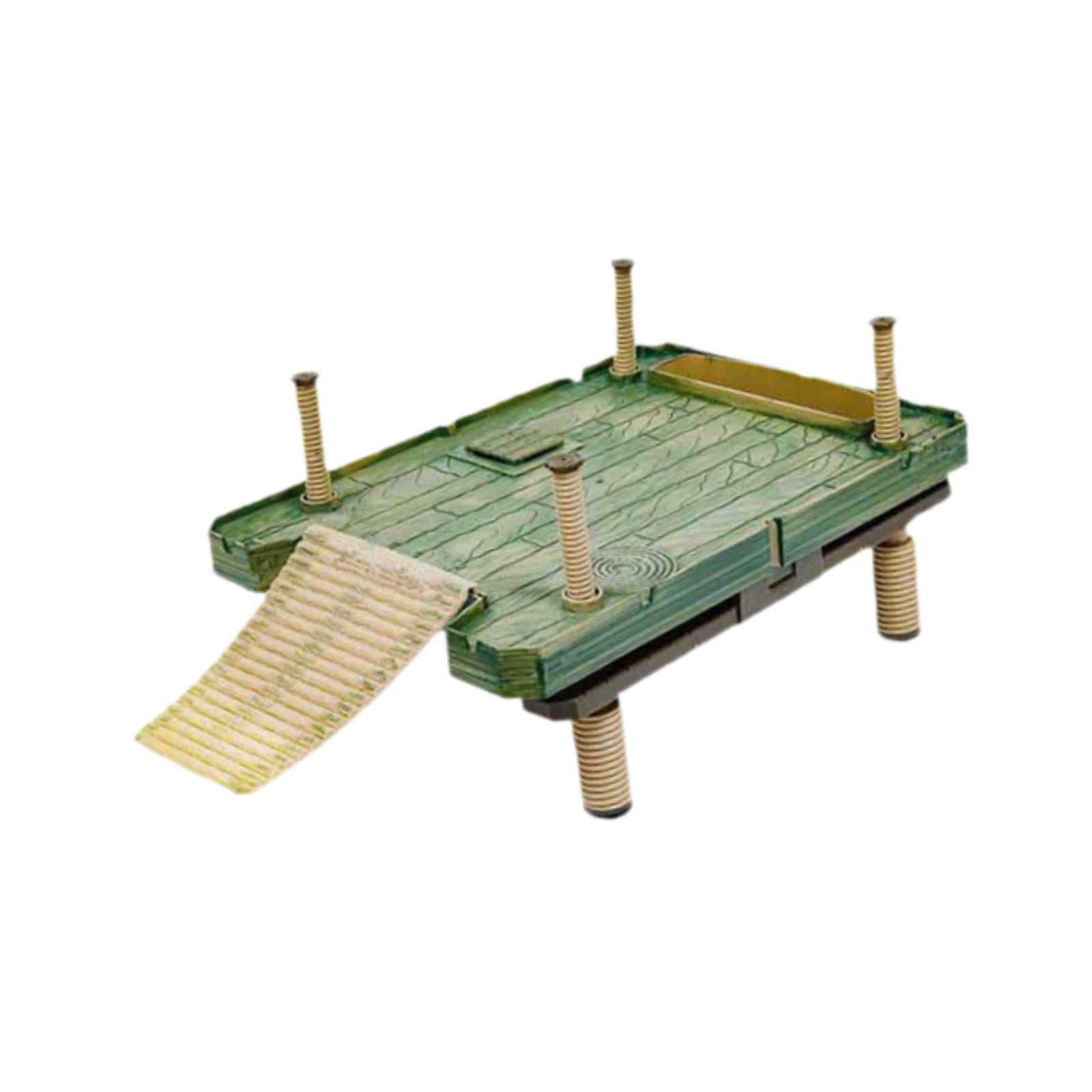 oshhni Turtle Ramp Turtle Resting Reptile Hide Cave Hideouts Turtle Resting Basking for Newts Semi Aquatic Animals 40.5x27.5cm