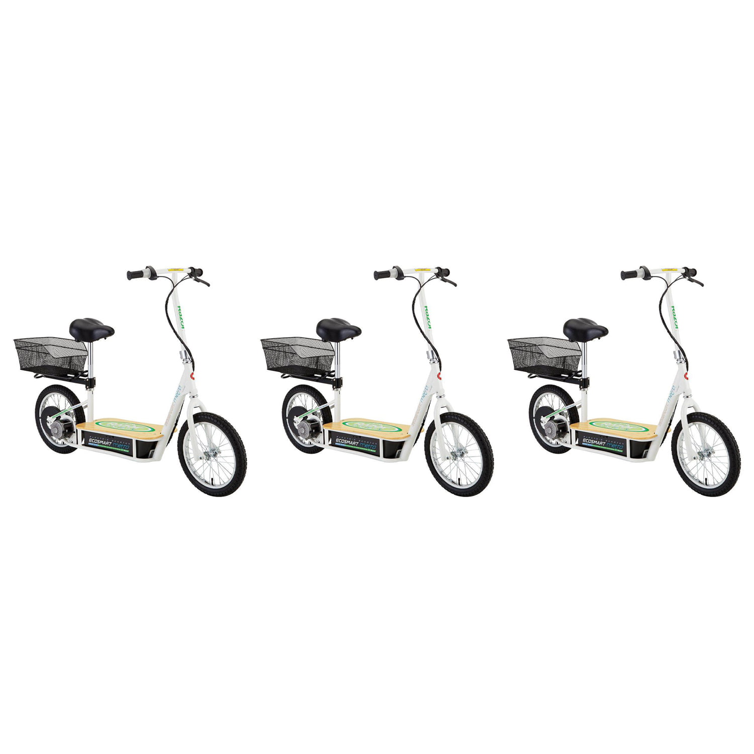 Razor EcoSmart Metro Electric Adult Scooter with Seat & Rack, Green (3 ...