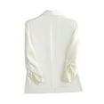 thumbnail image 5 of Womens Blazer Slim Fit 3/4 Sleeve Solid Color Notched Lapel Buttons Business Casual Work Office Jacket Suit Jacket with Pockets, 5 of 6