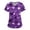 Dark Purple #063, variant on Womens Halloween Scrub Top Short Sleeve Ghost Pumpkin Funny Nursing Uniform Skeleton Bat V Neck 2026 Nursing Shirts L