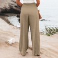 thumbnail image 4 of Womens High Waist Pockets Elastic Waist Solid Loose Pants Casual Long Womens Casual Pants 22w Soft Pants Women Casual Linen Casual Pants Women Track Sweatpants Women Women Casual Pants Size 14, 4 of 6