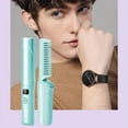 thumbnail image 4 of HKEJIAOI Sister Birthday Gifts USB Hair Straightener Brush Hair Styling Tool Portable with 3 Temperature Level Heated Hair Straightener Comb Hot Comb Green, 4 of 5