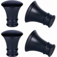 thumbnail image 1 of 4 cubiertas de plástico para barras de cortina, tapas de trompeta negras, extremos decorativos para barras de cortina, remates redondos de 28 mm de diámetro interior., 1 of 9