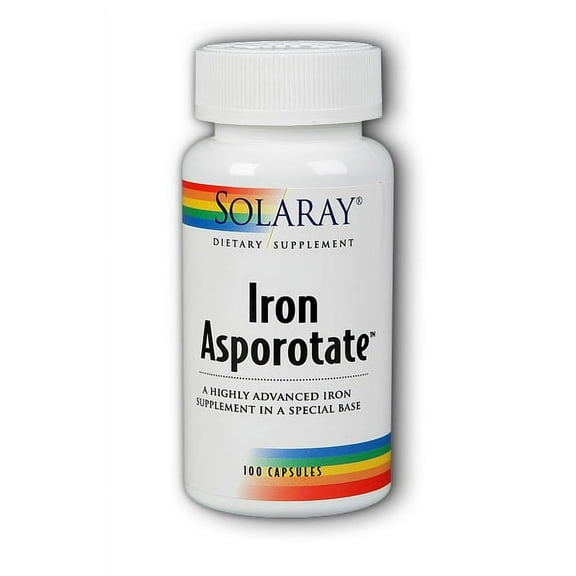 Solaray Iron Asporotate 18 mg Capsules, 100 Ct
