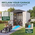 thumbnail image 4 of Homall 6 x 4 ft Outdoor Metal Storage Shed, Garden Tool Shed with Floor Frame & Lockable Double Doors for Backyard, Patio, Lawn, White, 4 of 7