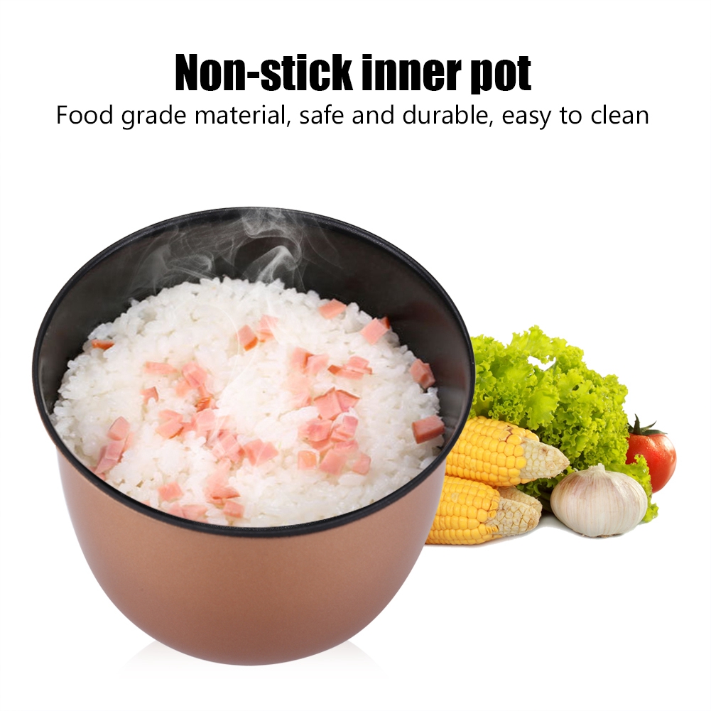 Multi-Function Cooking Pot for On-the-Go Portable 1.2L 200W Mini Rice Cooker with Dual Steaming Layer, Pink