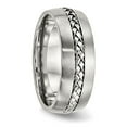 thumbnail image 5 of Auriga Stainless Steel Brushed and Polished Braided 8 mm Band for Women Size 9, 5 of 6