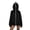 Black, variant on Oversized Mid Length Halloween Coat, Pumpkin Stem Hooded Zip Up Jacket, Plain Oversized Mid Length Halloween Sweatshirt With 3D Fruit Top Hood, 3 Tone Casual Holiday Outerwear, Saffron XXL