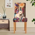 thumbnail image 4 of Yayeee 2 Pack Dining Chair Covers Stretch Parson Chairs Slipcovers Seat Protector, Futuristic Sun, 4 of 6