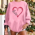 thumbnail image 2 of RKSTN Chandail de la Saint-Valentin pour Femmes Surdimensionné Mode Décontractée Manches Longues Col Rond Chandail Grande Taille Imprimé Cœur Amour Couleur Unie, 2 of 9