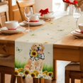 thumbnail image 5 of Cute Puppy Sunflowers Table Runner 72 Inches, Farmhouse Eucalyptus Retro Beige Bed Runner Dresser Scarves Tabletop for Indoor Outdoor Parties/Ceremony/Banquet, 14" x 72", 5 of 9