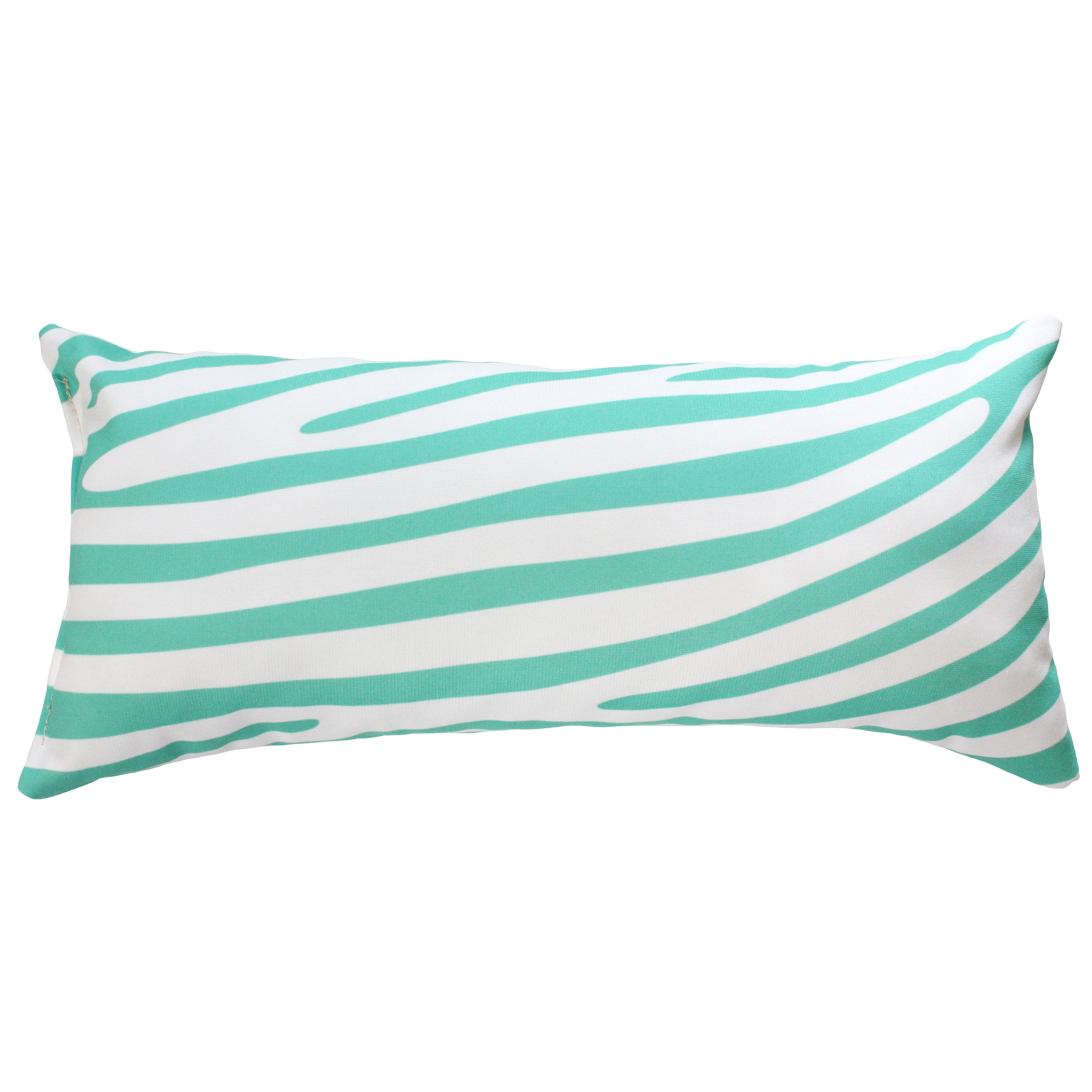 Everything Comfy Zebra Print Decorative Pillow, 16x6 Inch, Teal/White,