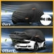 thumbnail image 5 of Funda para auto impermeable para todo clima, protección exterior contra el sol y la lluvia, con tiras reflectantes, negra para Smart Fortwo, 5 of 7
