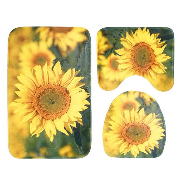 Wdftyju 3 unids/set de alfombras antideslizantes para baño, almohadillas para cubrir inodoro (girasol) Wdftyju 3nz4gc3aq0kj1pe9