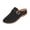 Black, variant on Mules for Women Closed Toe Round Leather Slippers Classic Buckle Strap Slip On Flatform Wedge Clogs Backless Indoor Outdoor Loafers
