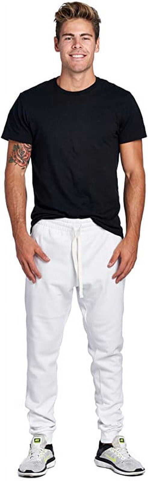 ProGo USA Men's Joggers Sweatpants Basic Fleece Marled Jogger Pant Elastic  Waist (White, Medium) - Walmart.com