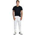 thumbnail image 4 of ProGo USA Men's Joggers Sweatpants Basic Fleece Marled Jogger Pant Elastic Waist (White, Large), 4 of 7