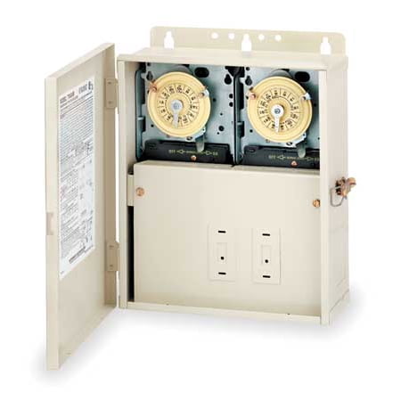 Intermatic Electromechanical Water Heater Timer, Dual Timing/Heating Circuit Center,