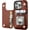 Brown, variant on MYKOMI Compatible with iPhone 16 Pro Wallet Case with Card Holder, PU Leather Kickstand Card Slots Case, Double Magnetic Clasp and Durable Shockproof Cover 6.3 Inch