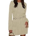 thumbnail image 2 of ZAXARRA Nouvelle Robe de Soirée de Style Élégant Manches Longues Col Rond Arrière Coupe A-Ligne Mini Robe de Soirée Robe de Soirée, 2 of 6